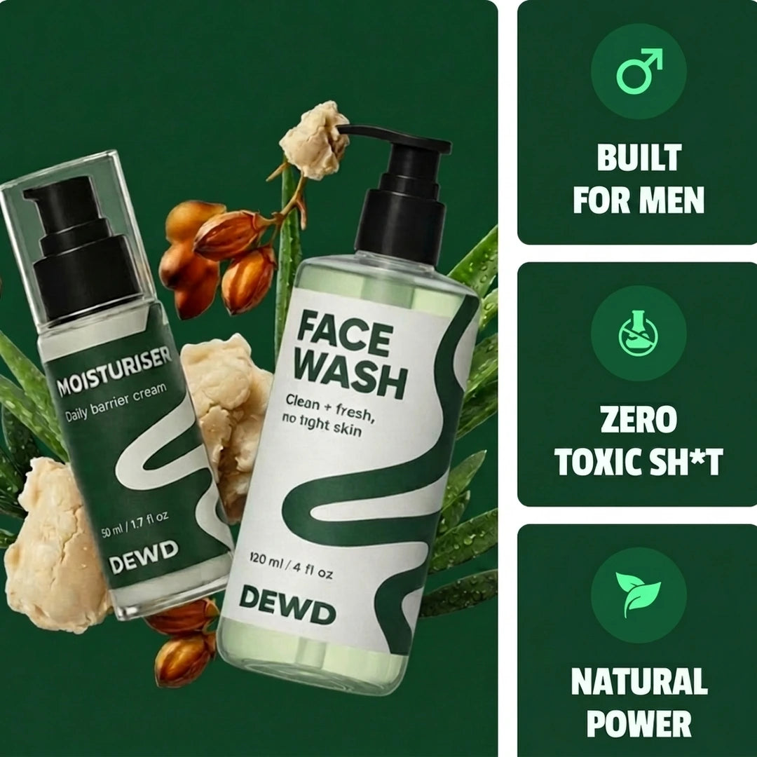 DEWD Face System - moisturiser and face wash